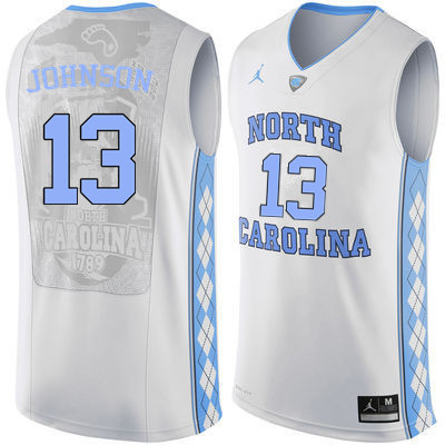 Men #13 Cameron Johnson North Carolina Tar Heels College Basketball Jerseys Sale-White